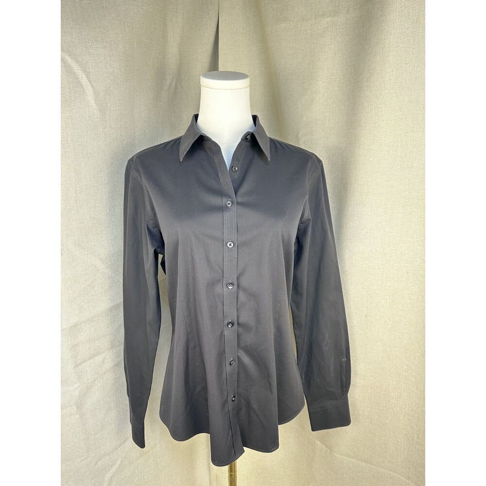 Brooks Brothers Fitted Non-Iron Stretch Dress Shirt Black Women's Size 10